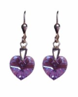 Swarovski náušnice srdce Tanzanite AB a