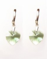 Swarovski náušnice srdce Peridot III a