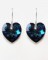 Swarovski náušnice - Srdce Bermuda Blue