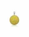 Stříbrný přívěsek se zirkony Swarovski placička Yellow 25 mm