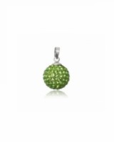 Stříbrný přívěsek se zirkony Swarovski koule Light Green 12 mm