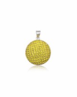 Stříbrný přívěsek se zirkony Swarovski placička Yellow 25 mm